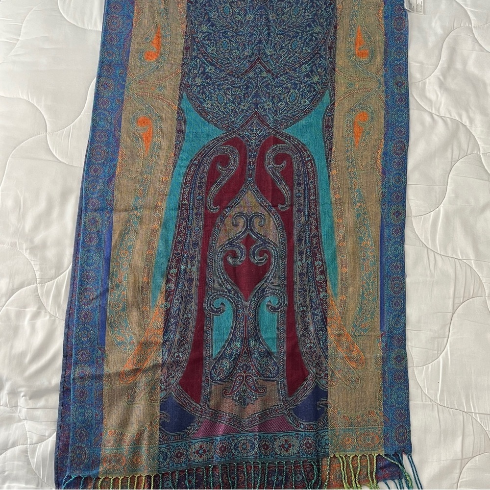 Assorted colors Tassle Boho Paisley Fringe Wrap Shawl Scarf 78” - Picture 9 of 11
